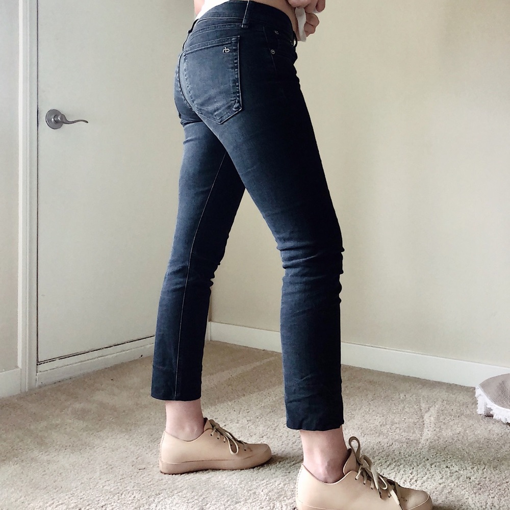 SS18 Rag & Bone Charcoal Black Ankle Jean size 24 - Picture 2 of 3